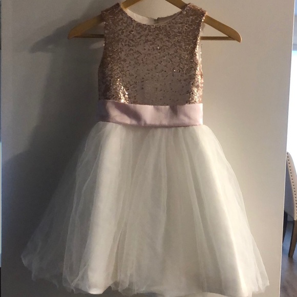 Rose gold sequin flower girl dress - Picture 1 of 2